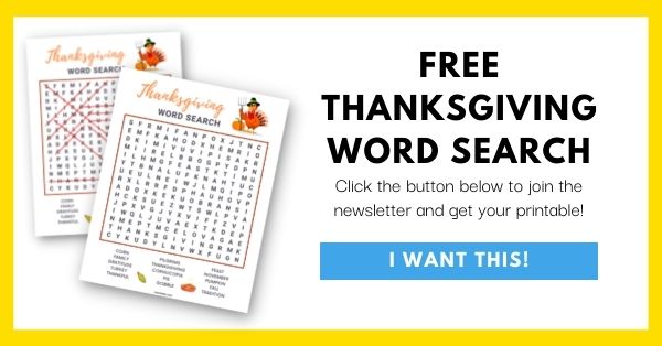 Thanksgiving Word Search Email List Opt-In