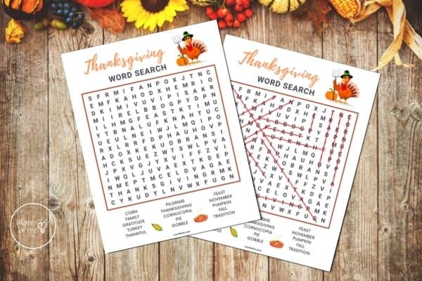 Thanksgiving Word Search Mockup