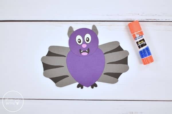 Bat Handprint Craft Glue Nose and Mouth