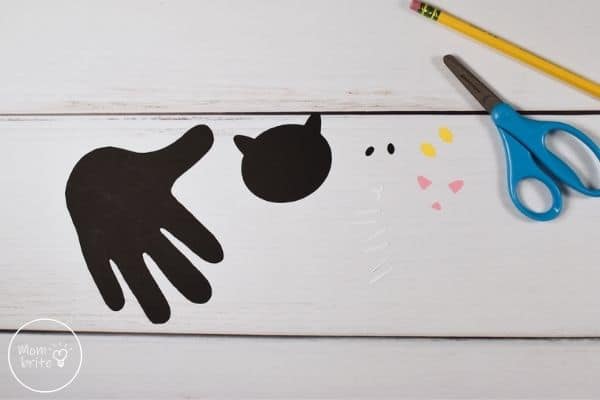 Black Cat Handprint Craft Cut Traced Patterns