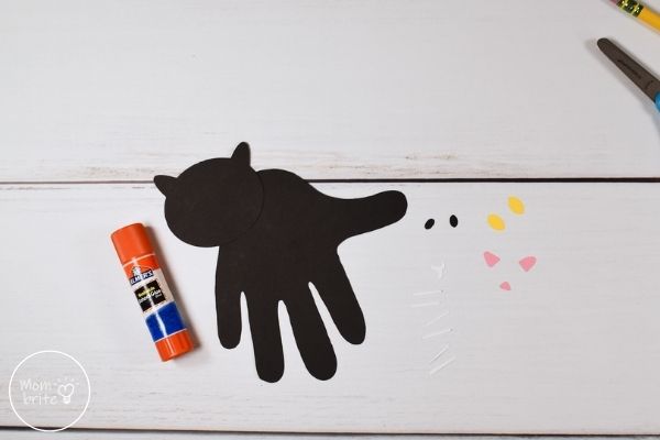 Black Cat Handprint Craft Glue Head