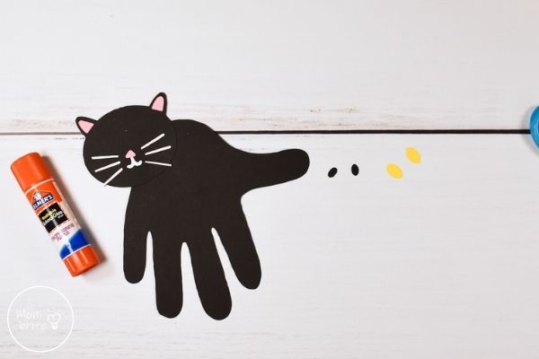 Black Cat Handprint Craft Glue Nose