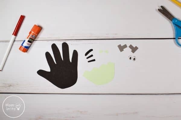 Frankenstein Handprint Craft Cut Template Patterns