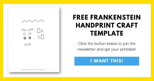 Frankenstein Handprint Craft Template Email List Opt-In