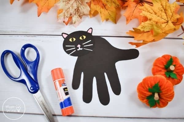Halloween Black Cat Handprint Craft