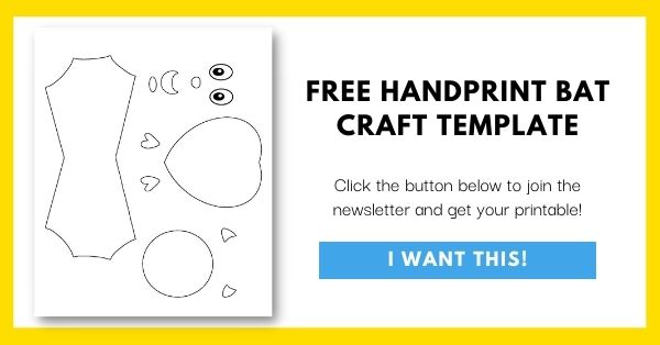 Halloween Handprint Bat Craft Template Email List Opt-In