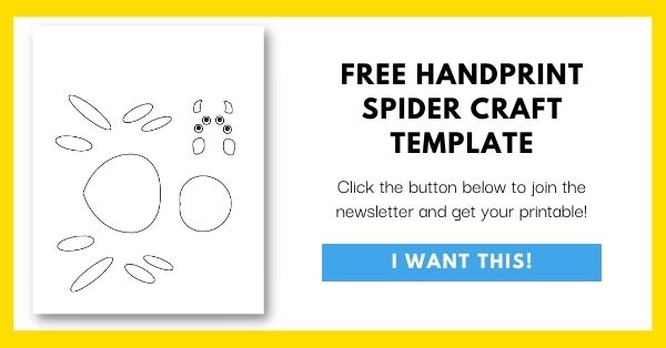 Handprint Spider Craft Template Email List Opt-In
