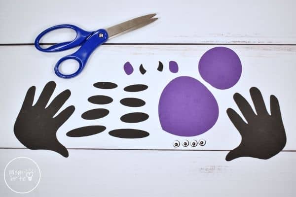 Spider Handprint Craft Cut Traced Template Patterns