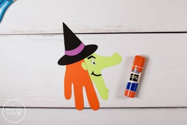 Witch Handprint Craft Glue Face Patterns