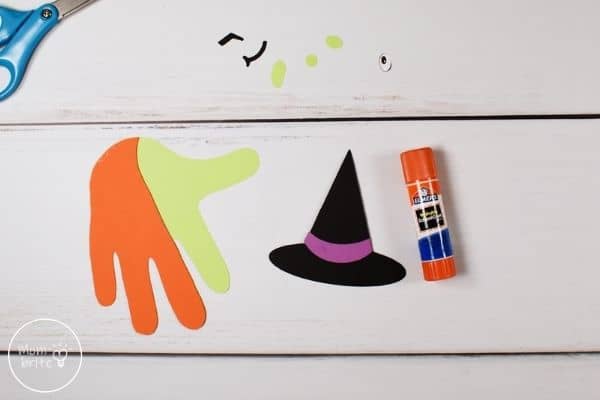 Witch Handprint Craft Glue Hat