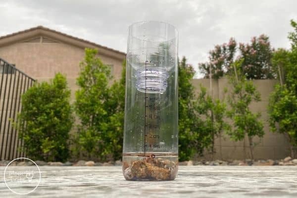 DIY Rain Gauge Collecting Rain