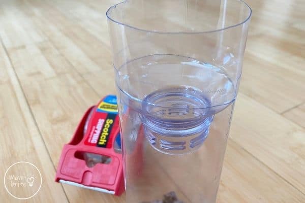 DIY Rain Gauge Tape the Lid to the Bottle