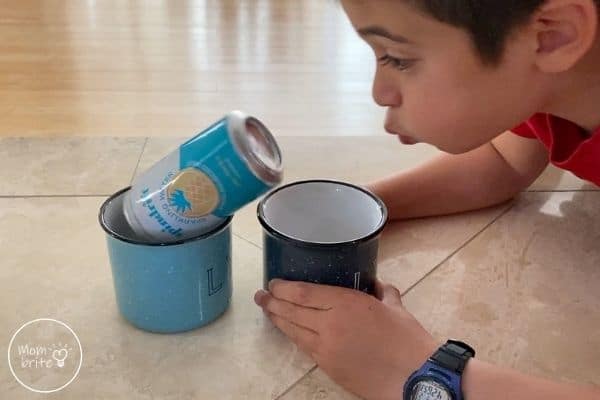 Jumping Beverage Can Blow Can from One Mug to Another