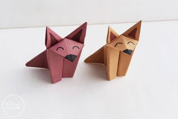 Origami Wolf or Origami Fox Craft