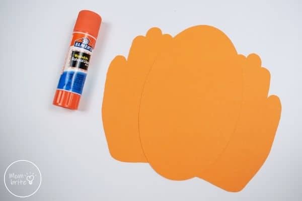 Pumpkin Handprint Craft Glue Oval with Hand Cutouts