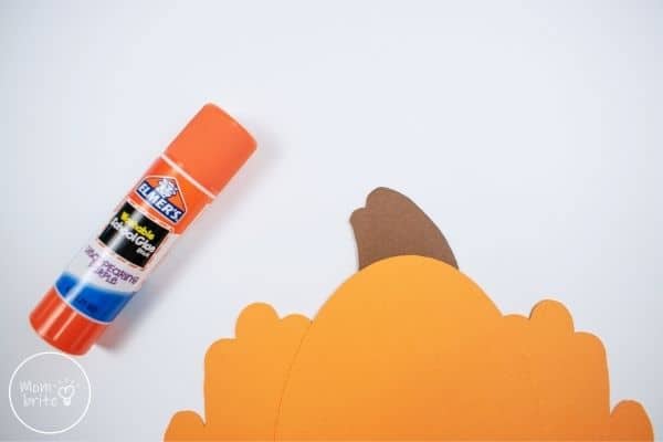 Pumpkin Handprint Craft Glue Stem