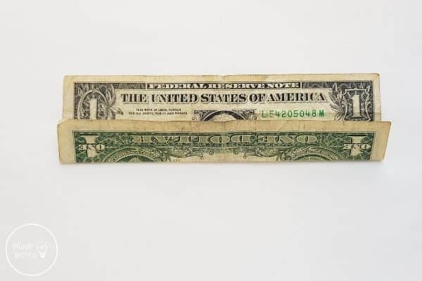 dollar bill origami heart fold up 1/3 way