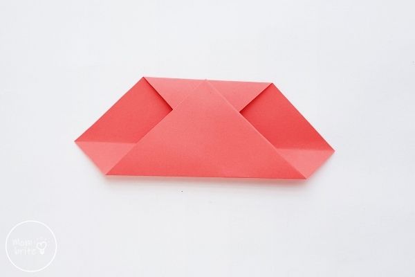 origami heart fold bottom corner up