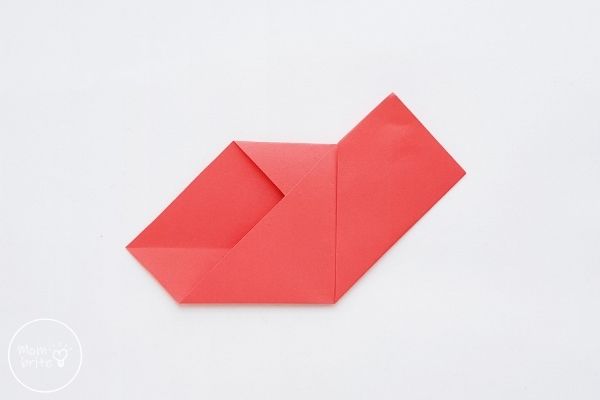 origami heart fold bottom side up