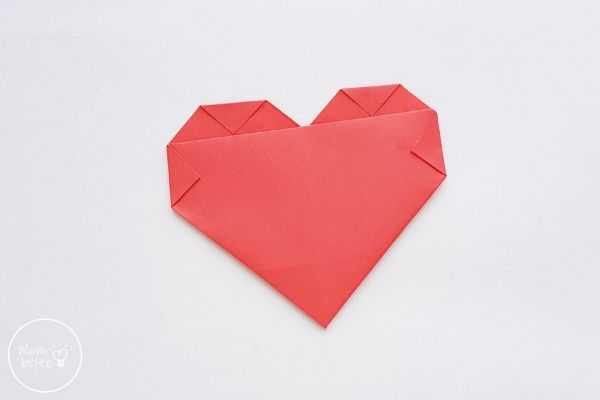 origami heart fold corners inward