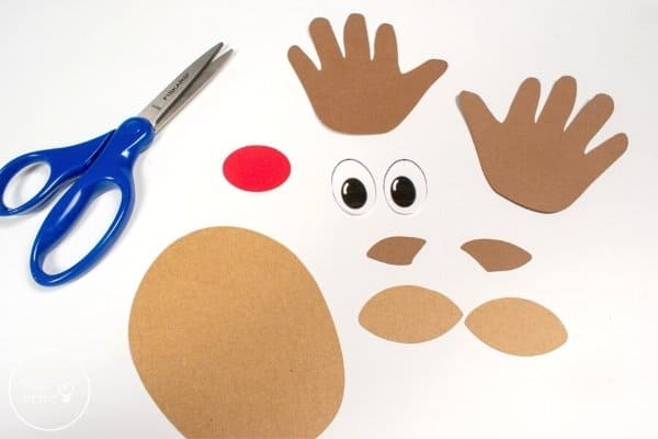 Handprint Reindeer Craft Cut Out Template Pieces