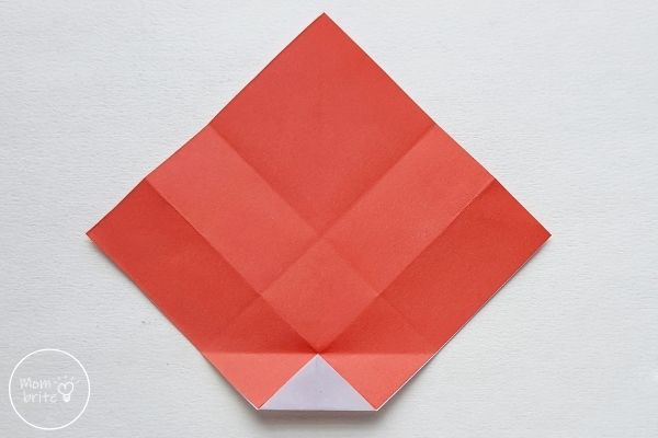 Origami Santa Claus Fold Bottom Corner Upward Again