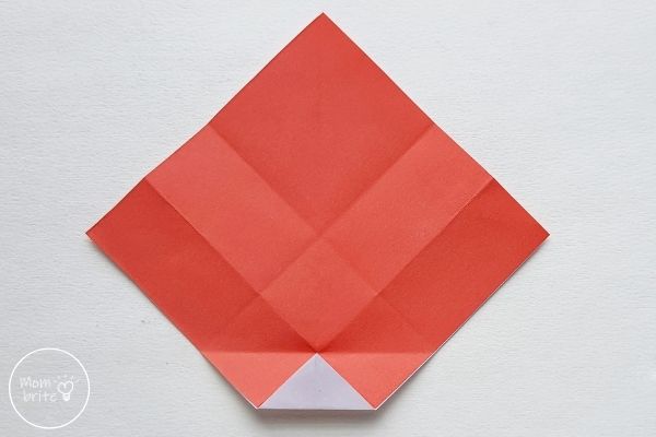 Origami Santa Claus Fold Bottom Corner Upward Again