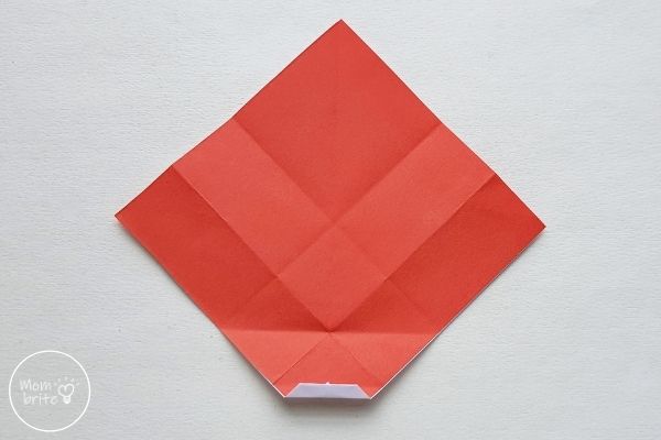 Origami Santa Claus Fold Bottom Edge Upward