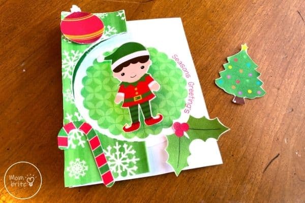 Spinning Elf Christmas Card Glue Decorations