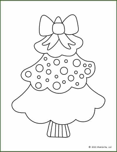 Christmas Tree Coloring for Children Template