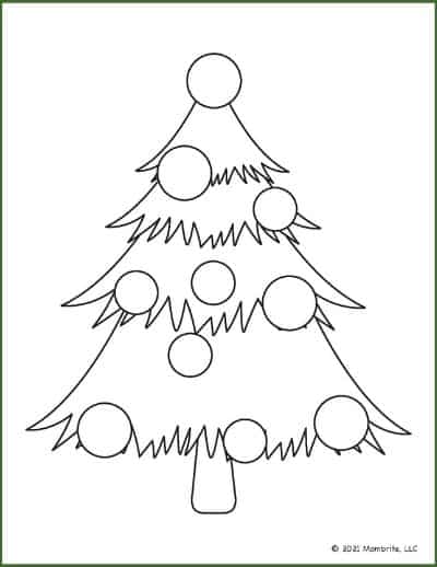 Christmas Tree Printable Coloring Page Template