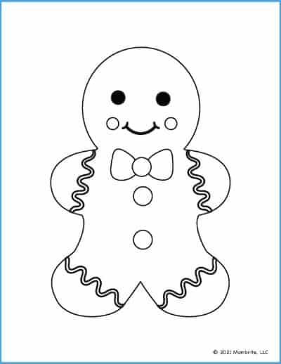 Printable Gingerbread Man Template PDF Digital Download Cookie Kids 