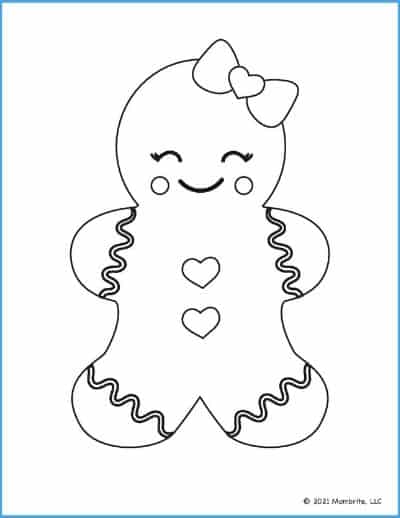 Gingerbread Woman Coloring Sheet