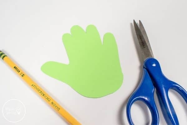 Grinch Handprint Craft Trace and Cut Out Hand Outline