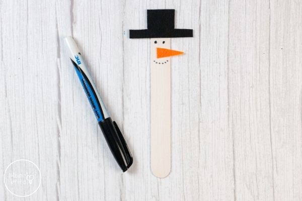 Popsicle Stick Snowman Ornament Step 5