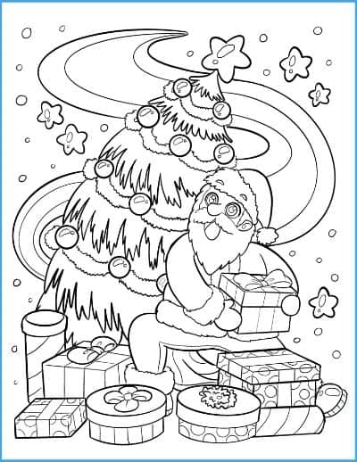 santa coloring pages printable