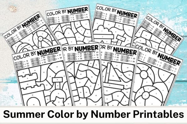 free summer color by number printable mombrite