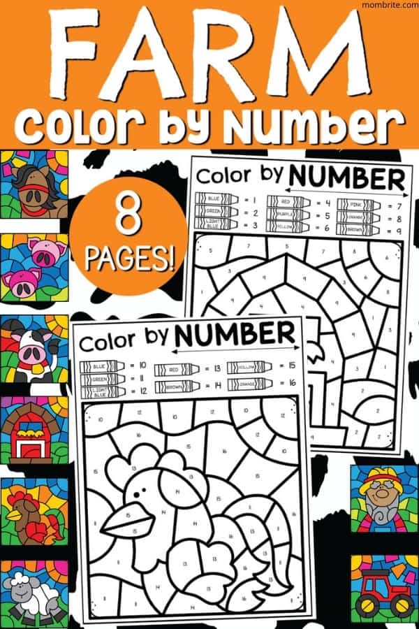 Free Farm Color By Number Printable Farm Color By Number Pin Image