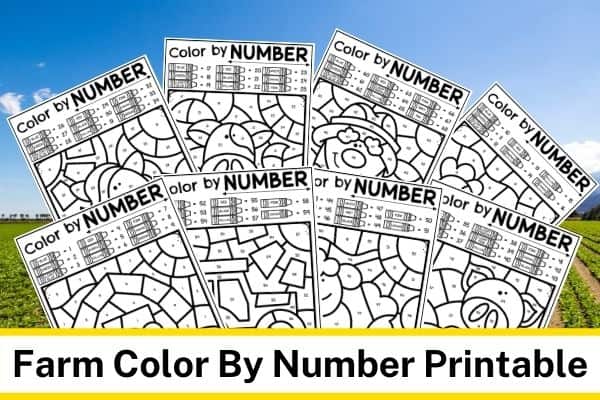Free Farm Color By Number Printable Farm Color By Number Printable Worksheet Set