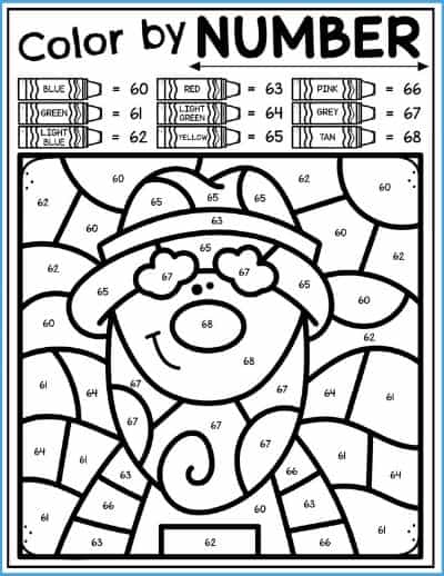 Farm Color By Number Worksheet Printable