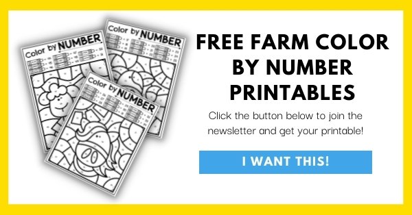 Farm Color By Number Worksheet Printable