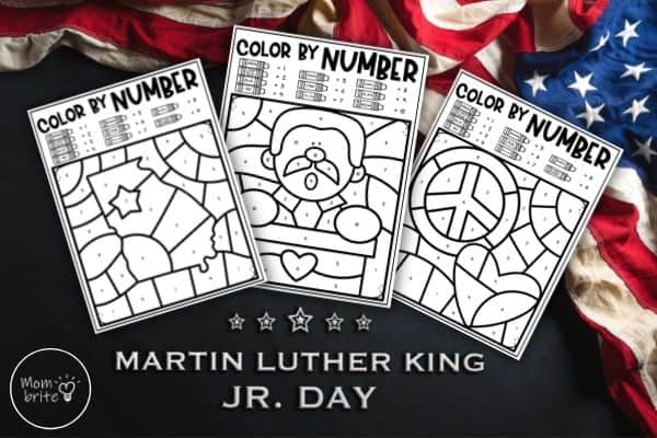 Martin Luther Jr Day Color By Number Free Printable