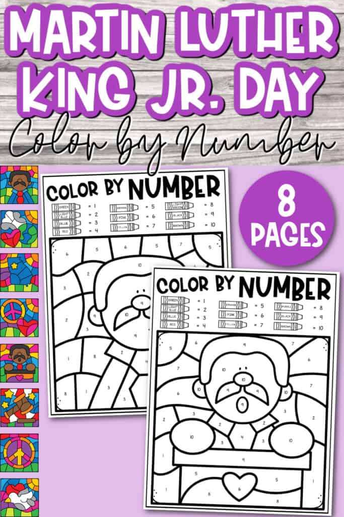 MLK Junior Day Color By Number Printable