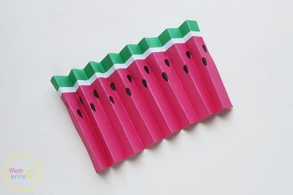 Easy Watermelon Paper Fan Craft For Kids Watermelon Paper Fan Craft Make Small Even Accordion Folds On The Paper