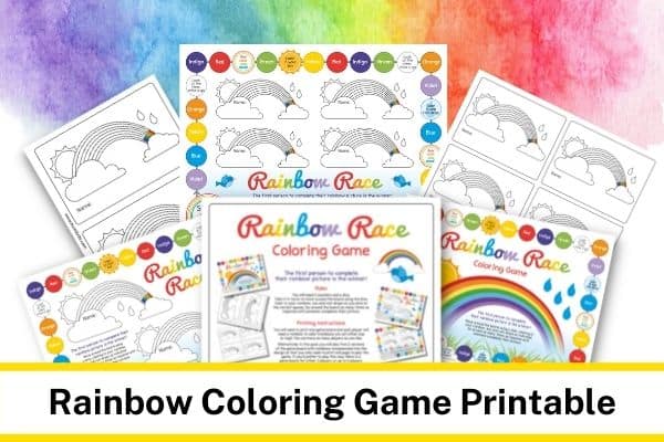 Rainbow Race Coloring Game Free Printable