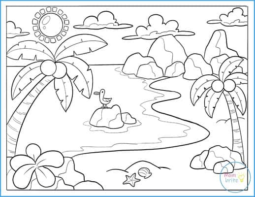 Free Printable Summer Coloring Pages For Kids Beach Scene Coloring Page