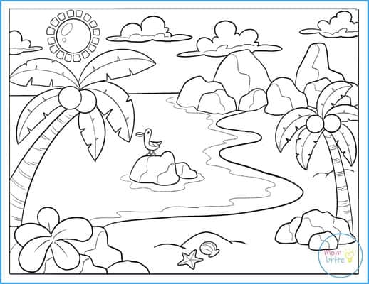 free printable preschool coloring pages beach