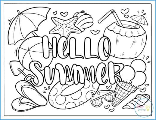 free summer coloring pages for kids adults - summer coloring pages free