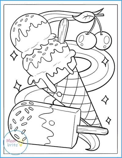 Ice Cream Coloring Page