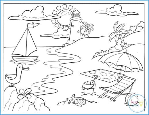 Free Printable Summer Coloring Pages For Kids Summer Beach Coloring Page